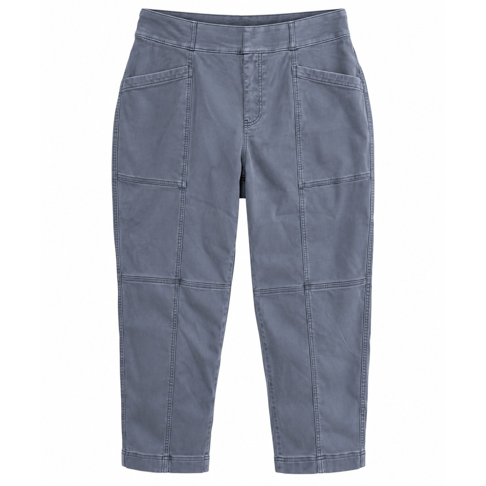 Spanx Womens Cargo Pants 3X Blue Stretch Twill Cropped Tummy Control 20399Q